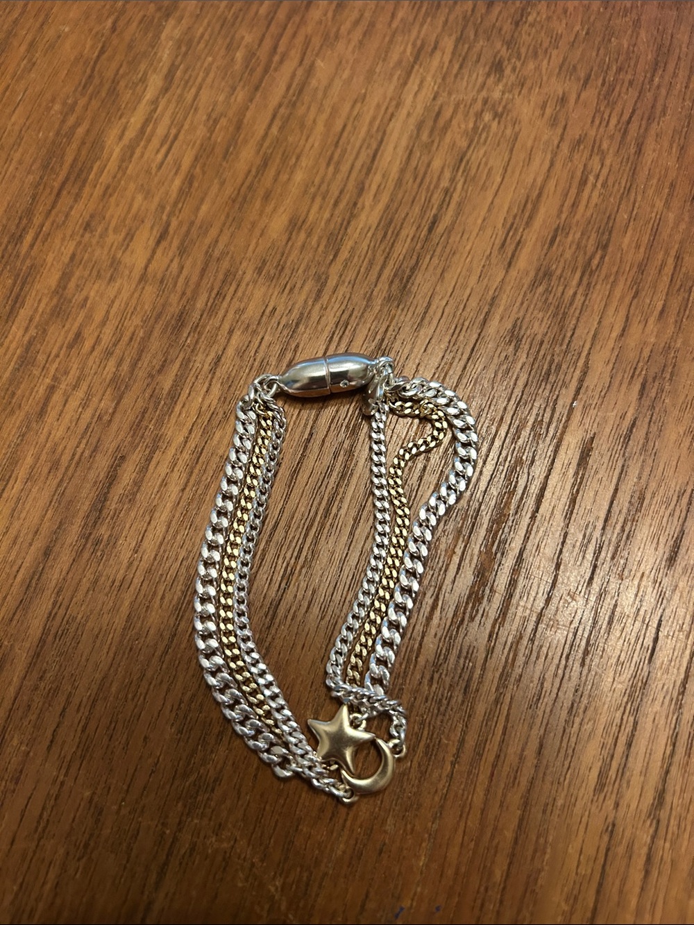 Lucky brand Celestial  Two-Tone Silver and Gold Star Chain Bracelet with